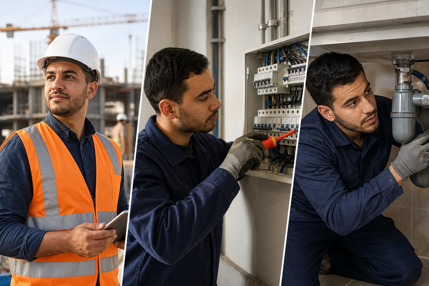 Professionnels marocains du bâtiment, de l'électricité et de la maintenance